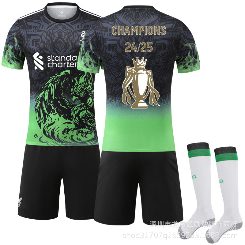 Picture of 2425 Club No. 11 Salah Gold Trophy Pattern New and Old Liverpool Winning Commemorative Edition Jersey suit