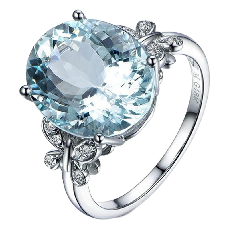 European and American New Hot-Selling Fashion Versatile Ring Sea Blue Butterfly Alloy Inlaid Zircon Bracelet Exquisite Ring