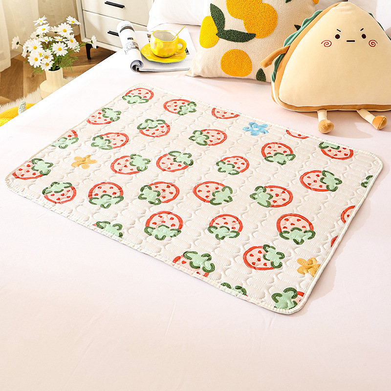 Picture of Comfortable Breathable Korean-style Cartoon Diaphragm Pad for Student Dormitory Anti-side Leakage Auntie Mat for Bedridden Elderly Non-slip Bed Mat