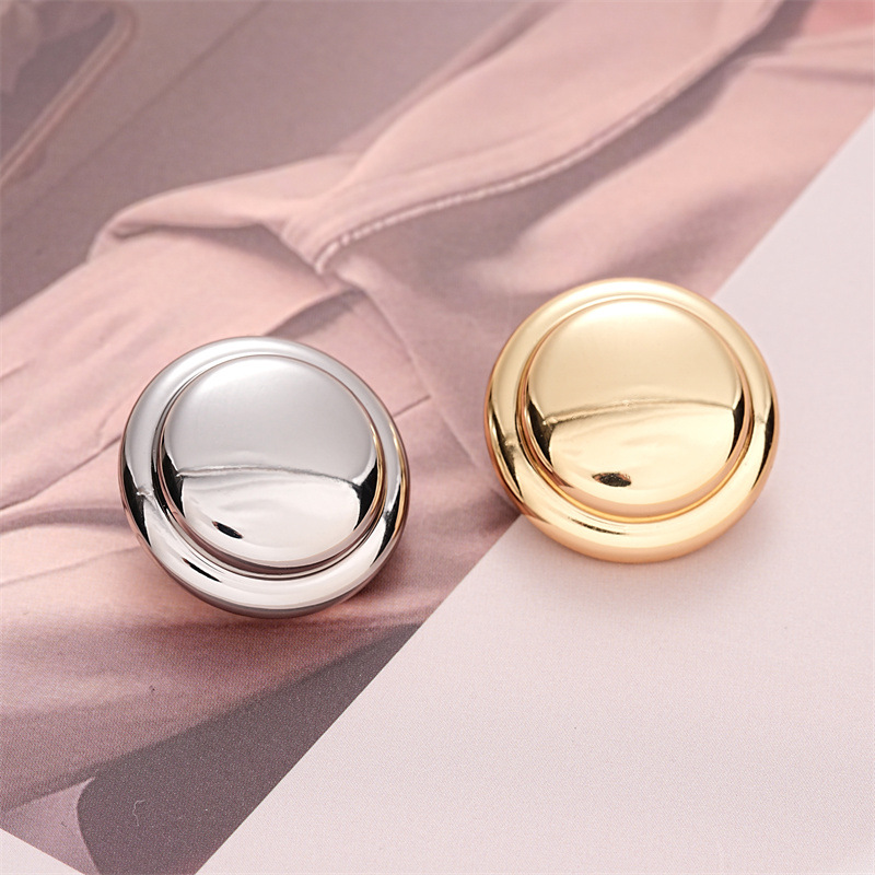 Xiaoxiang Style Hollow Bottom Straw Hat Button Coat Sweater Knitted Cardigan Double-sided Tilted Decorative Button Metal Button