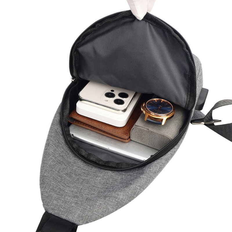 Picture of Men's Crossbody Bag Waterproof usb Charging Chest Bag Travel Riding Crossbody Bag Men's Chest Bag Casual Trendy Crossbody Bag