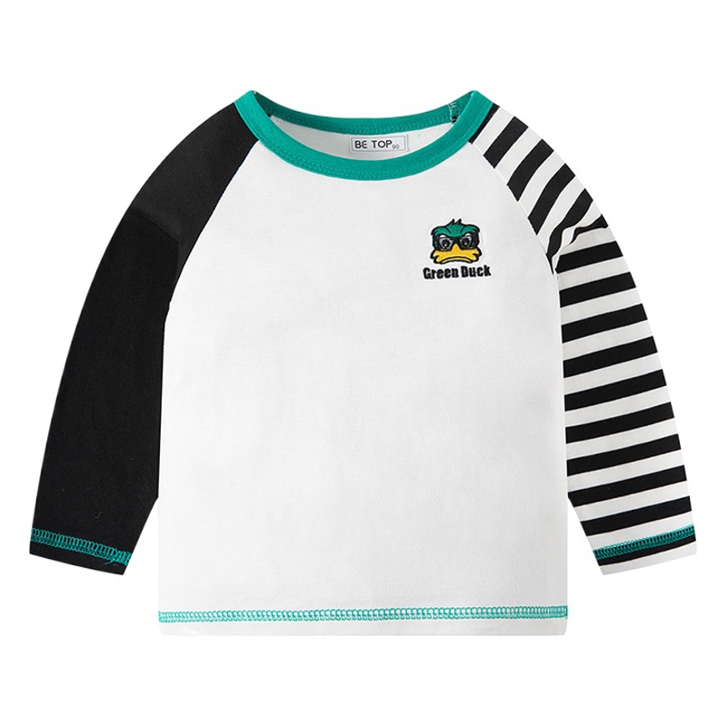 Picture of be top Autumn Children's cotton long sleeve T-shirt boys spring round neck children's clothing baby cartoon embroidery striped tide