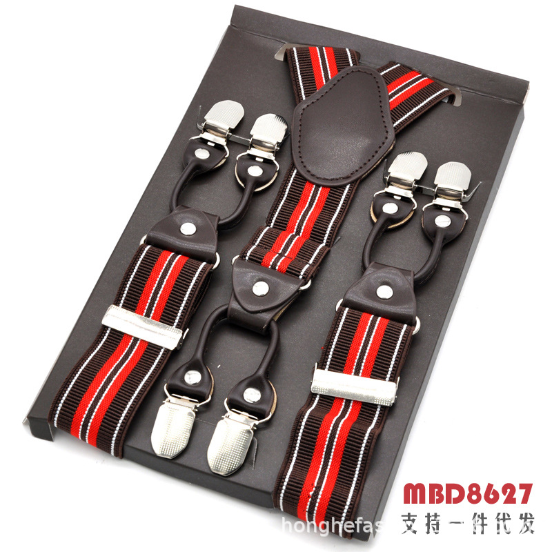 Picture of Cross-Border Supply Men's Suspenders Six-Clip Suspenders Elastic Adjustable Fat People Suspenders Men and Women Suspenders