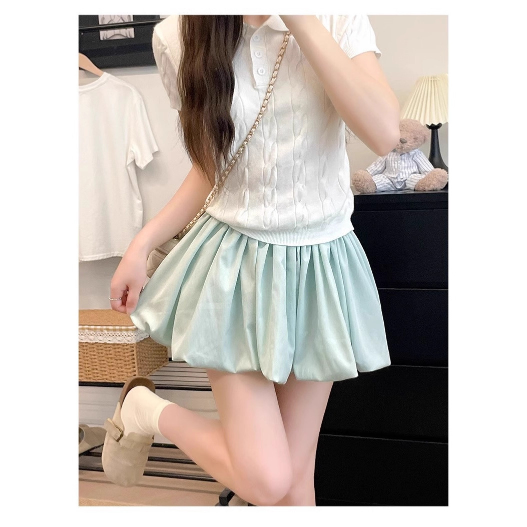 Ice silk 2025 flower bud season high-waisted Korean shorts culottes women's summer casual loose black A-line thin anti-light