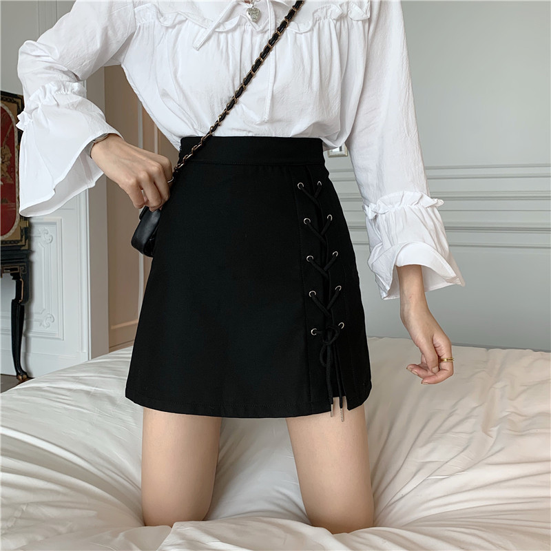 Black Anti-slip Short Skirt High Waist Irregular Skirt Strap Summer Women's Autumn New 20 Pack Hip Skirt A 22