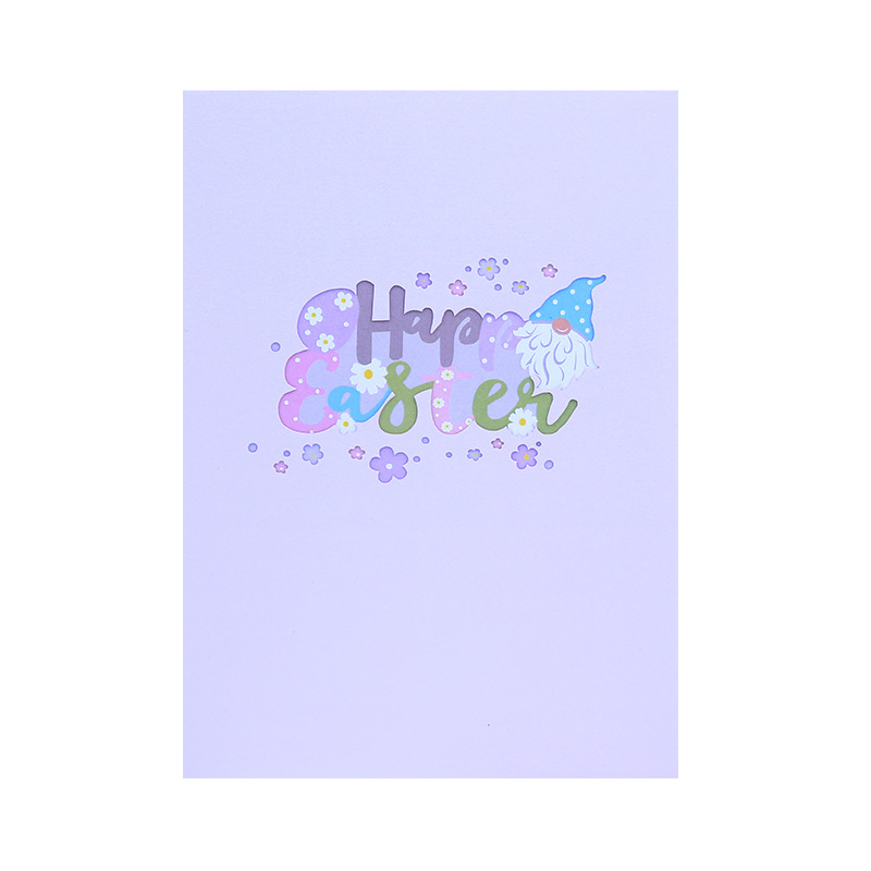 Picture of Factory supply new cross-border Easter stereo greeting card 3D holiday blessing card rabbit egg paper carving greeting card