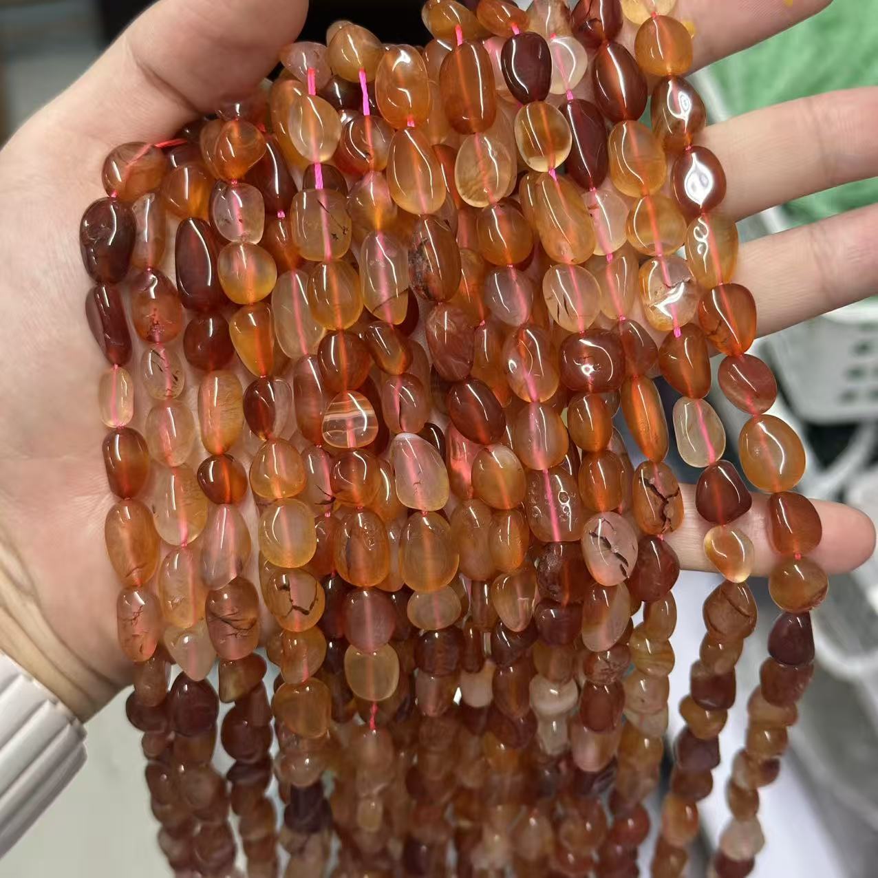 Picture of 8*10mm natural raw stone with loose beads semi-finished beads manufacturers spot wholesale jewelry accessories cross-border foreign trade