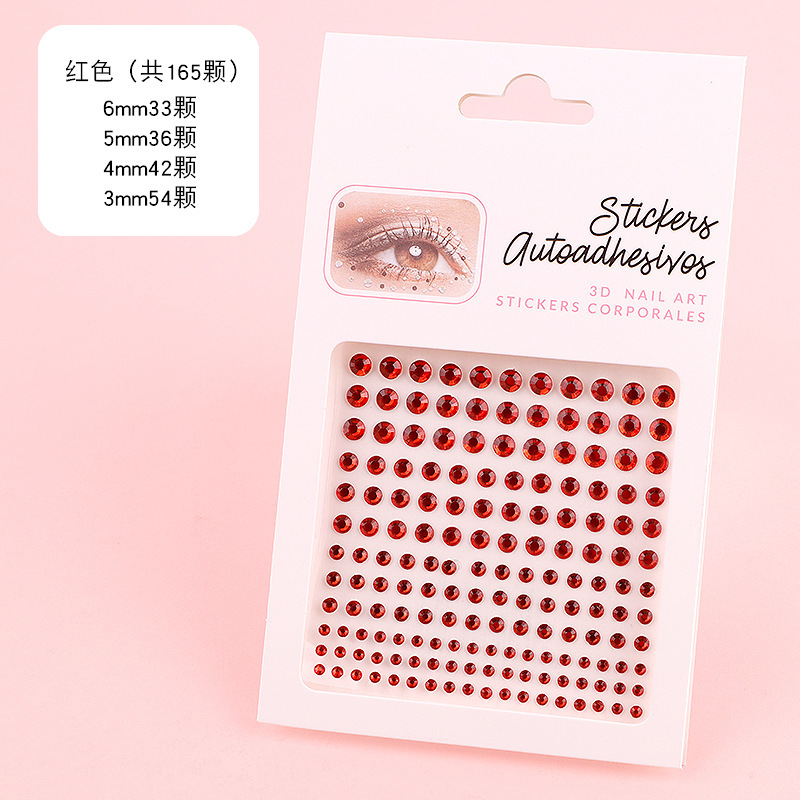 Picture of In stock cross-border hot acrylic eyebrow sticking Diamond 3456mm face sticker performance Color Diamond Crystal acrylic eye corner tears