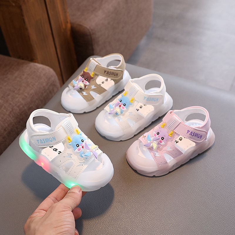 Picture of 2024 summer new 0-1-3-6 years old children's sandals children's shoes luminous toddler shoes soft
