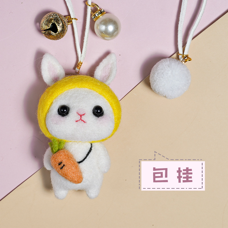 Picture of Little White Rabbit adult handmade diy creative gift hands-on sewing homemade material package wool felt pokes