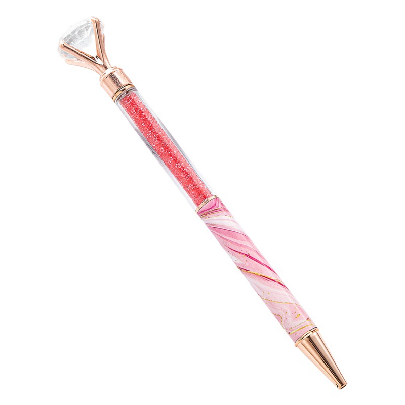 Metal rotating marbling ballpoint pen simple gift advertising pen creative student cute diamond crystal pen