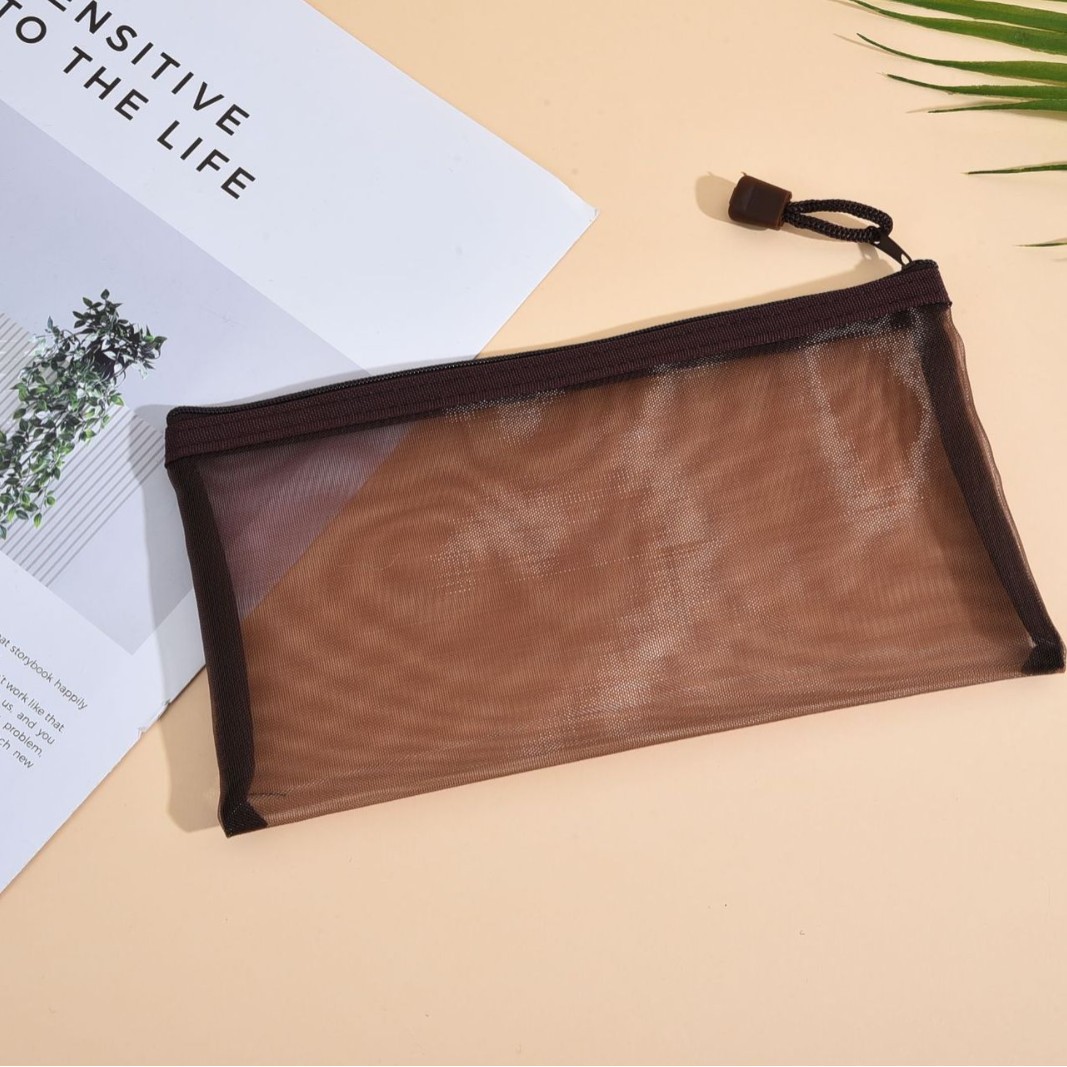 Picture of Mesh Toy Storage Transparent Zipper Bag Nylon Plus Upgrade Encryption Mesh Pencil Bag Student Examination Pencil Bag Makeup Wash