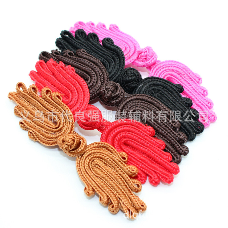 Picture of Wholesale spot color Chinese cabbage plate buckle cheongsam buckle ethnic style classical Tang suit hand-woven palm buckle