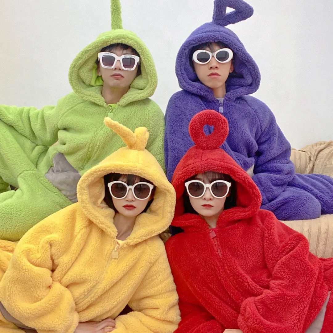Picture of Teletubbies Siomatic Pajamas Women's Winter Cute Cartoon Funny Outer Wear Home Clothes Thickened Coral Fleece