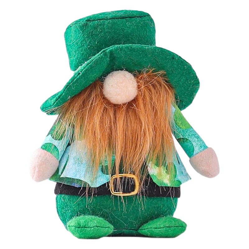 St. Patrick's Day Green Hat Doll Irish Day Clover Faceless Old Man Green Leaf Day Decorations