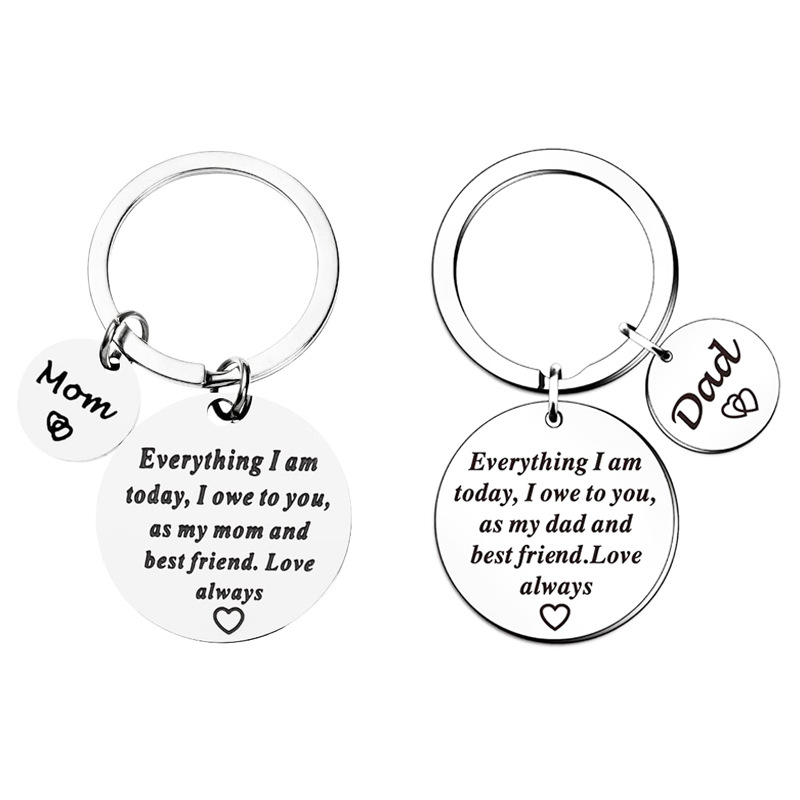 Everything I Am Today Stainless Steel Key Father Mother's Day Birthday Thanksgiving Gift