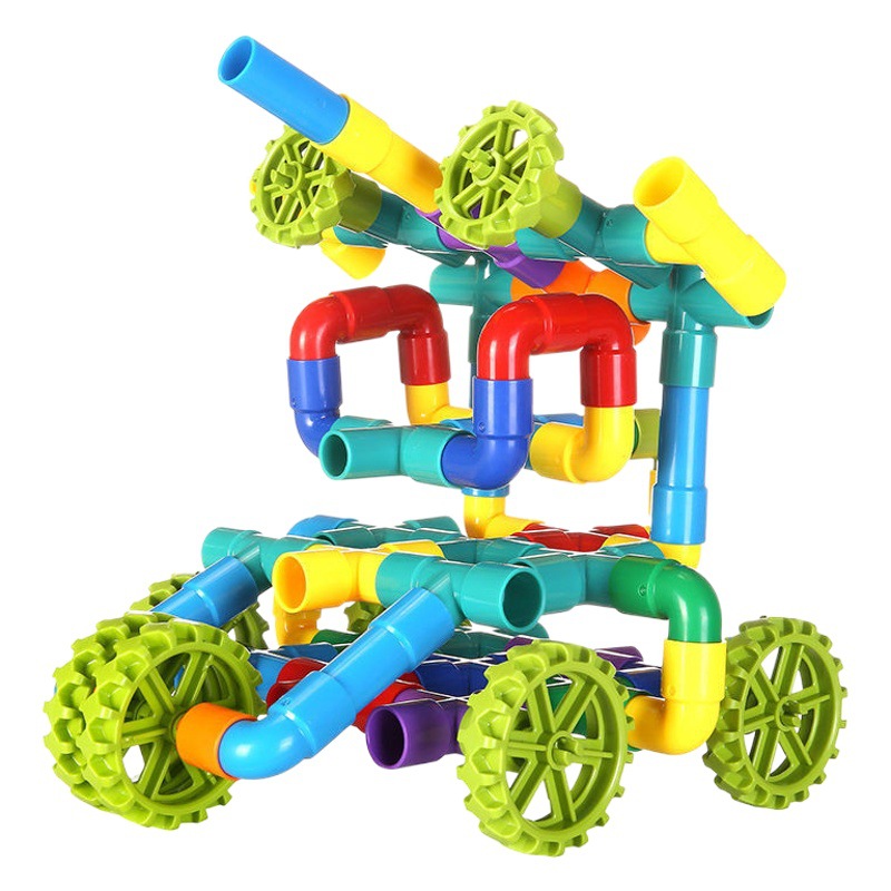 Children's Splicing Water Pipe Building Blocks Assembling Toys Assembling 3-4-6 Years Old 7 Years Old Plastic Assembling Boys' Educational