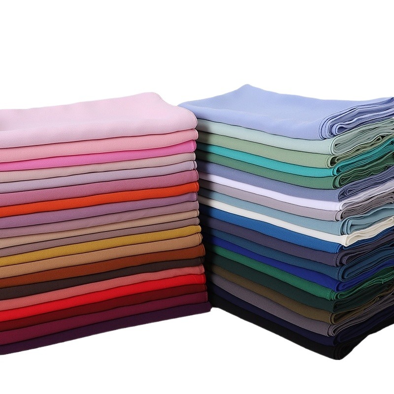 2022 new solid color monochrome Pearl chiffon scarf scarf wholesale Malaysia 110 large square scarf scarf