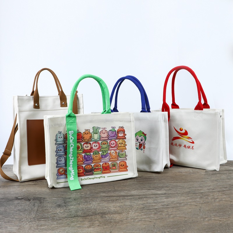 Wholesale Canvas Bags, Tote Bags with Logo Printing, Canvas Bags for School Promotion, Eco-Friendly Bags, Thickened Three-Dimensional Floating Bags, Handbags