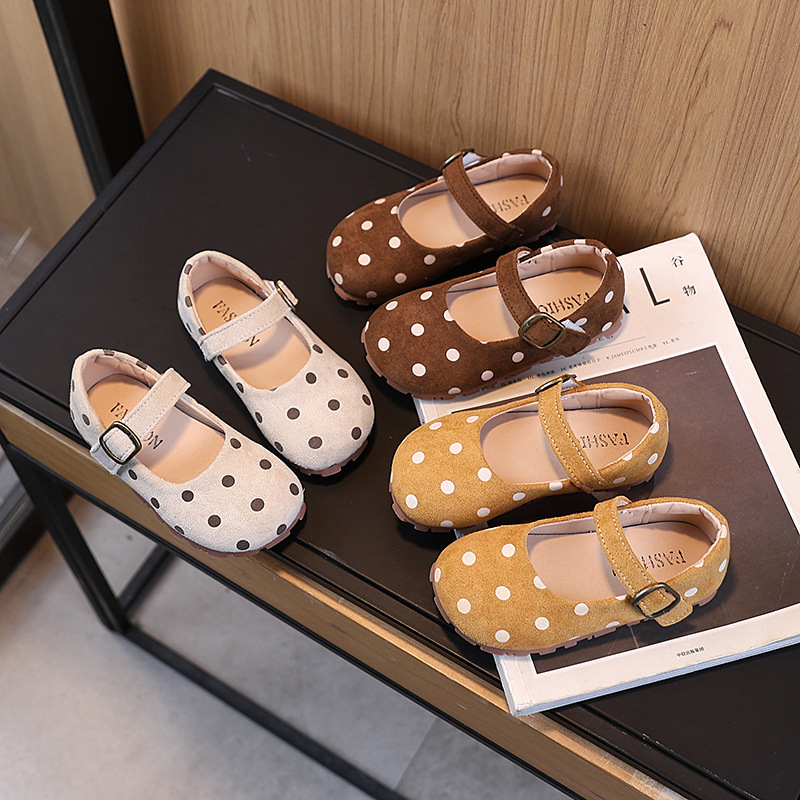Children's single shoes, girls' princess shoes, soft-soled leather shoes, soft-soled toe-wrapped baby shoes, girls' princess shoes, spring and autumn beanie shoes