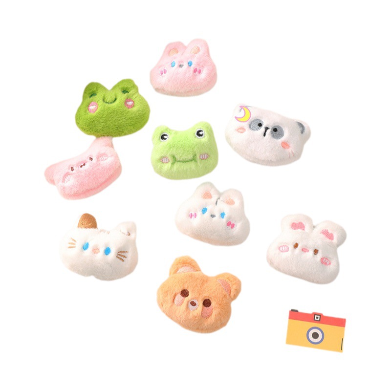 Cartoon Plush Brooch Cute Bear Doll Bag Pendant Accessories DIY Video Game City Claw Machine Doll Accessories