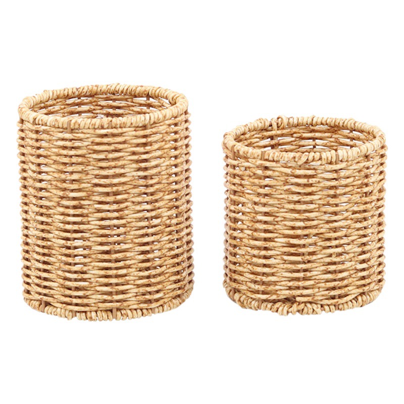 Desktop Stationery Rattan Pen Holder Student Gift Storage Box Vase Comb Storage Holder Hand Woven Basket