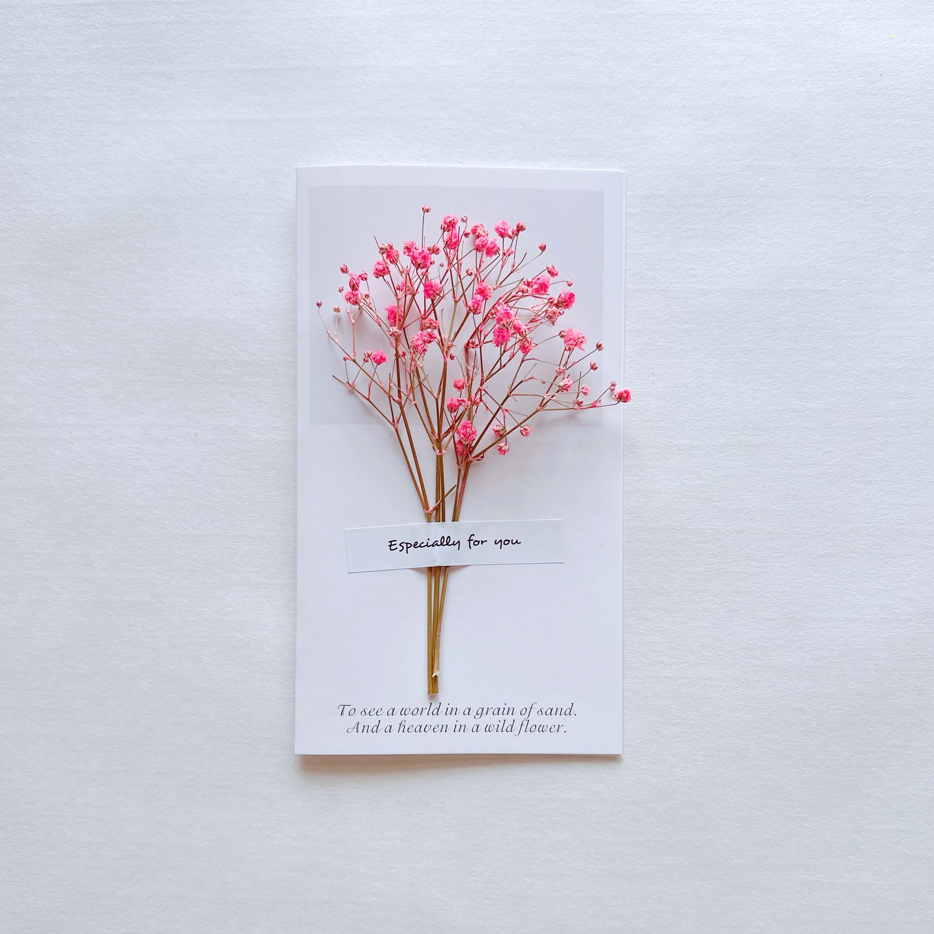 Picture of Gypsophila Dried Flower Greeting Card Birthday Greeting Card Creative Handmade Card Mid-Autumn Festival Handwritten Creative Universal Greeting Card