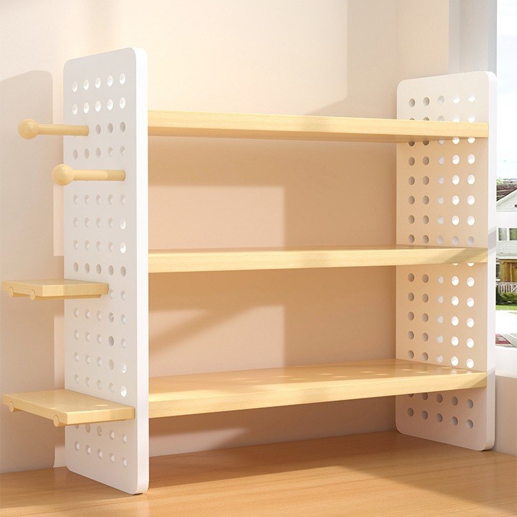 Desktop Storage Rack Desk Storage Rack Desk Bookshelf Dormitory Desk Multi-Layer Hole Board Layered Storage Cabinet
