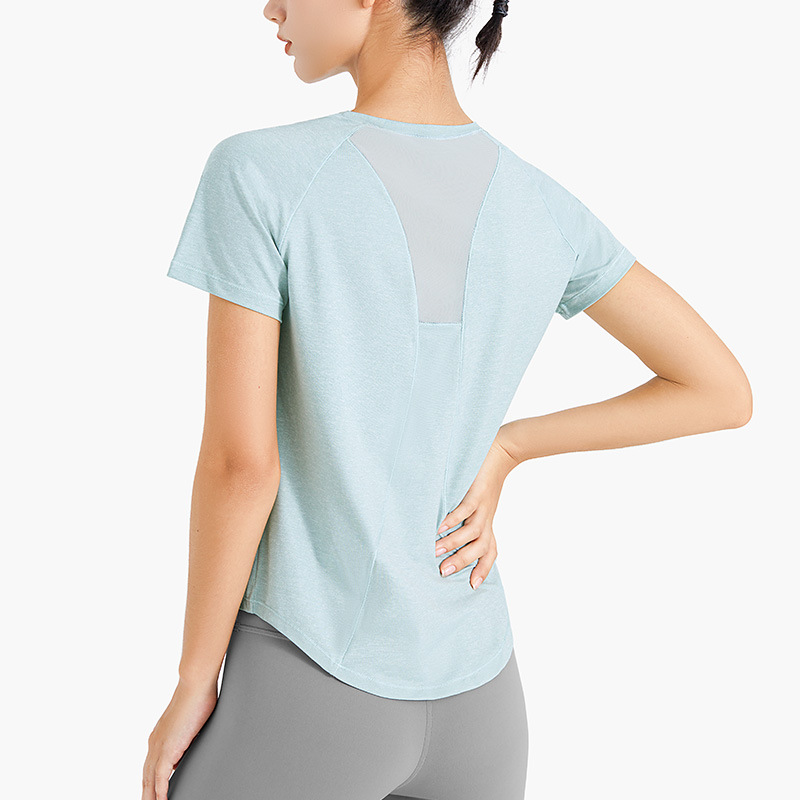 Picture of Sports T-shirt Women's Running Yoga Suit Loose Mesh Breathable Outdoor Blouse Quick-drying Lightweight Fitness Short-sleeved Top