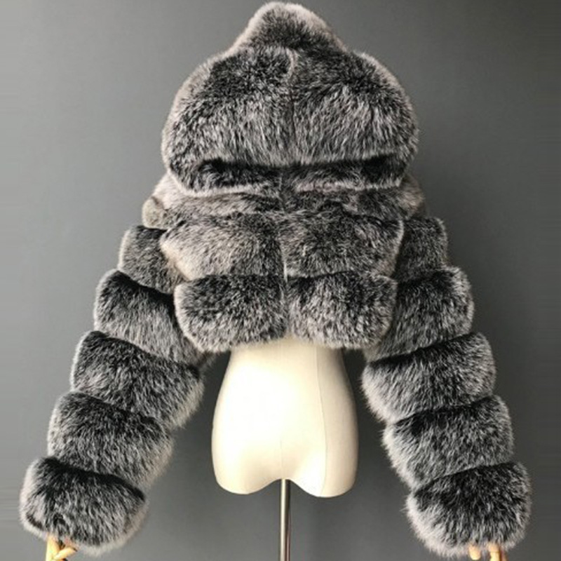 New imitation fur coat coat European and American fashion imitation fur factory wholesale Haining imitation fur fashion Joker