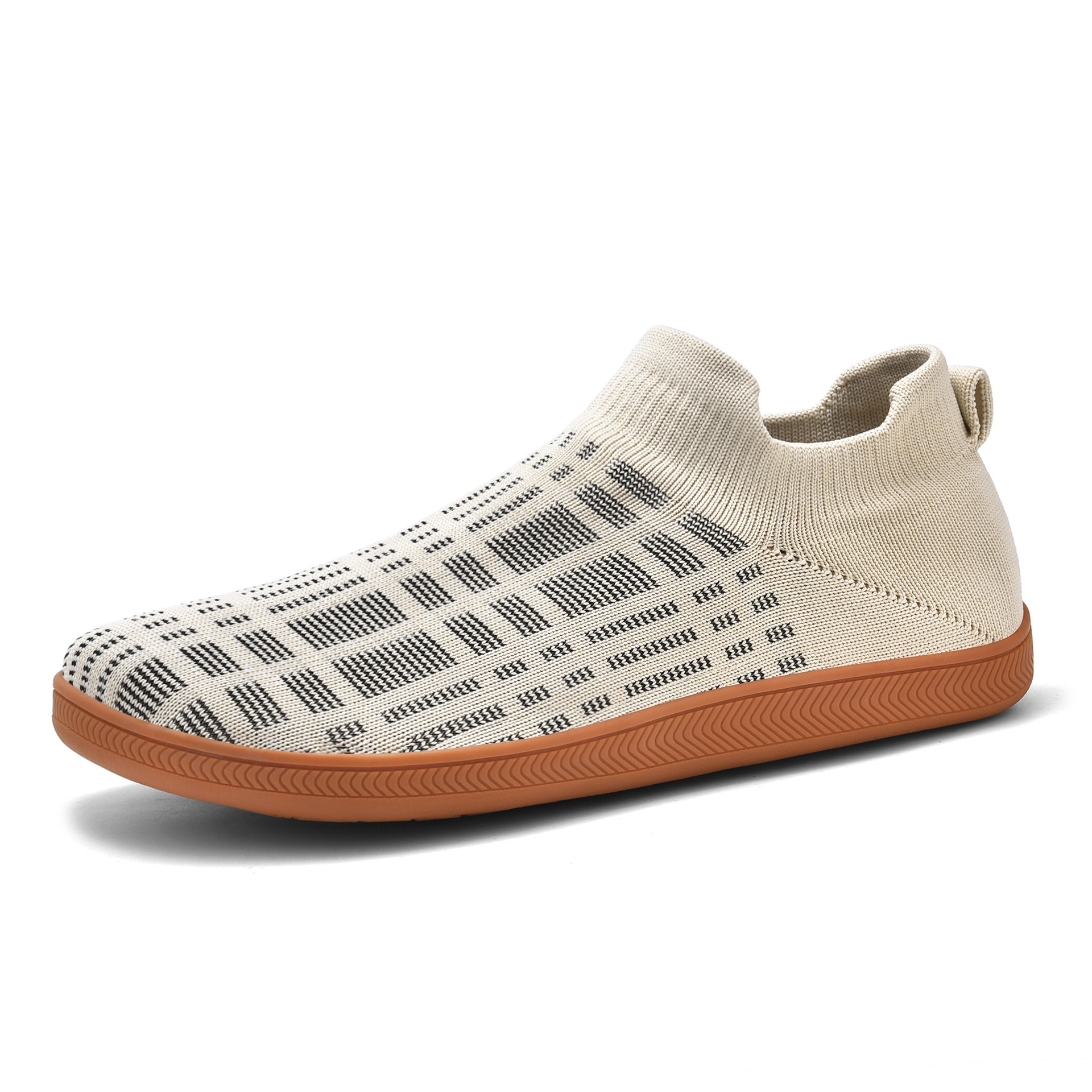 Men's shoes 2024 new socks shoes fashion versatile sneaker wide toe shoes work shoes breathable fly woven casual shoes
