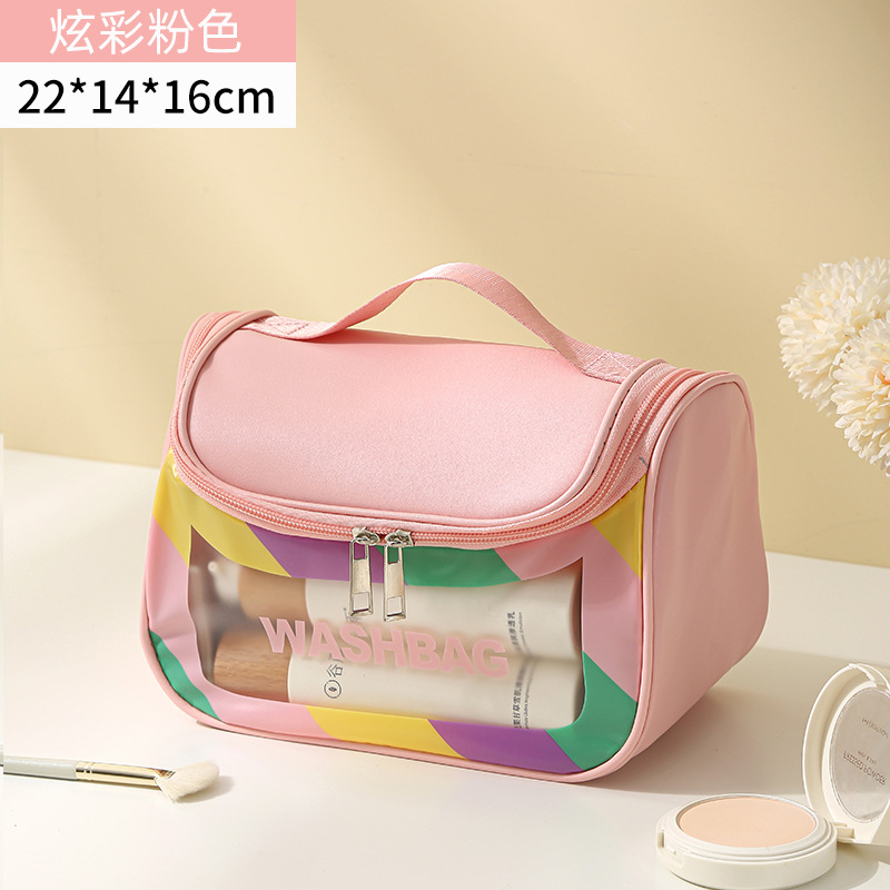 Picture of Waterproof Wash Bag Large Capacity Travel Cosmetic Storage Bag High-grade Sense Portable Transparent PVC Wash Bag for Women