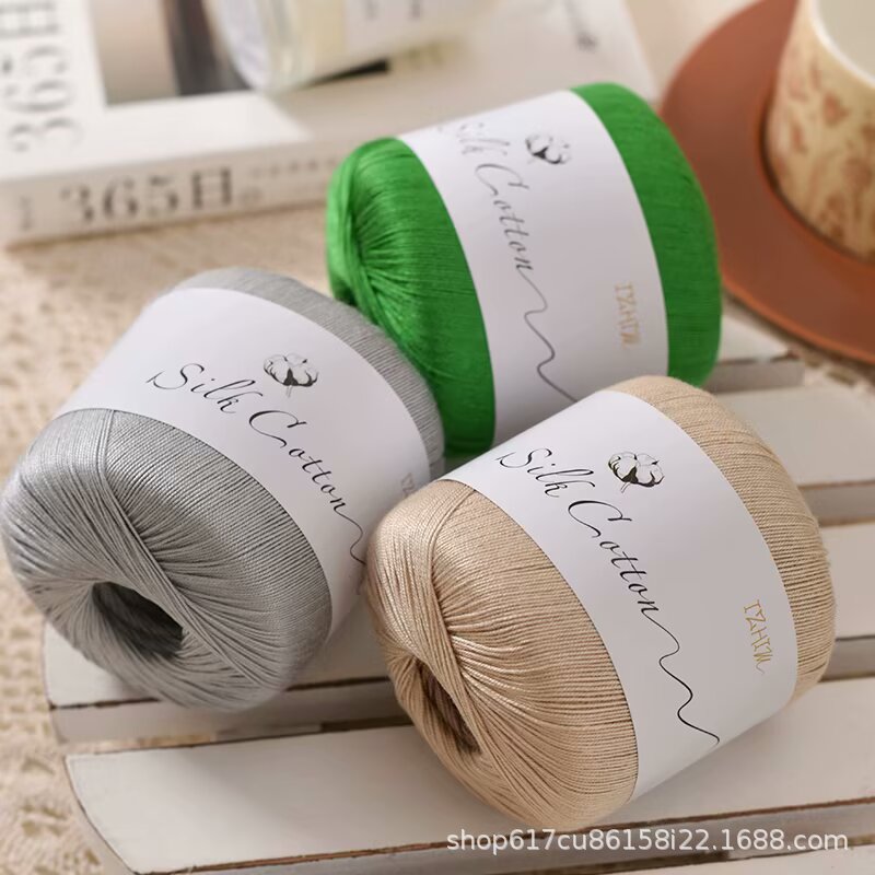 Foreign trade No. 6 lace thread silk cotton thread hand-woven shawl headband short sleeve coaster DIY crochet wool thread