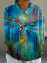 Picture of E Round Neck Pullover Summer Casual Cross-Border Women's Clothing New Amazon Printed Loose Women's Clothing Long-Sleeved Hot Sale