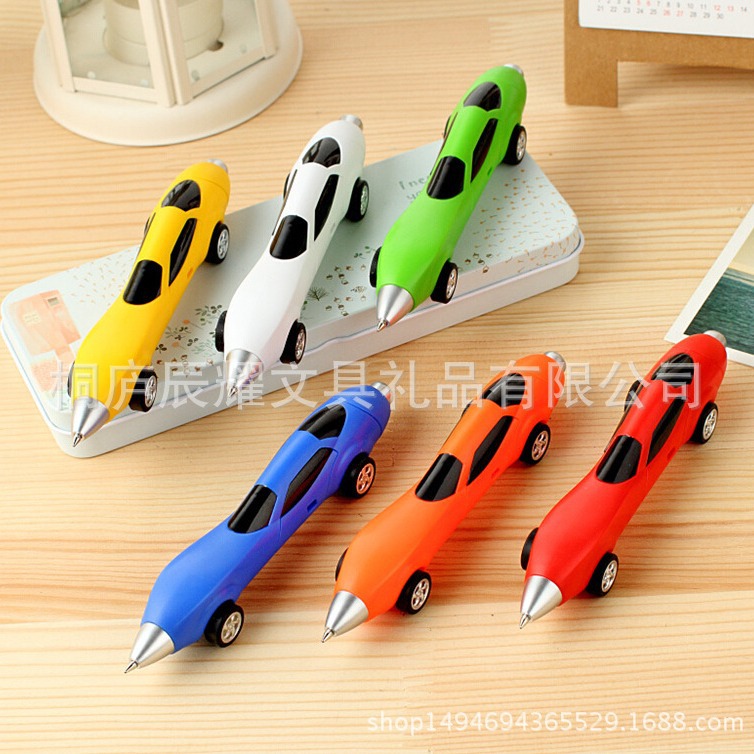 In stock 6 color cartoon car pen children's toy sports car PEN prize gift pen wholesale advertising ballpoint pen