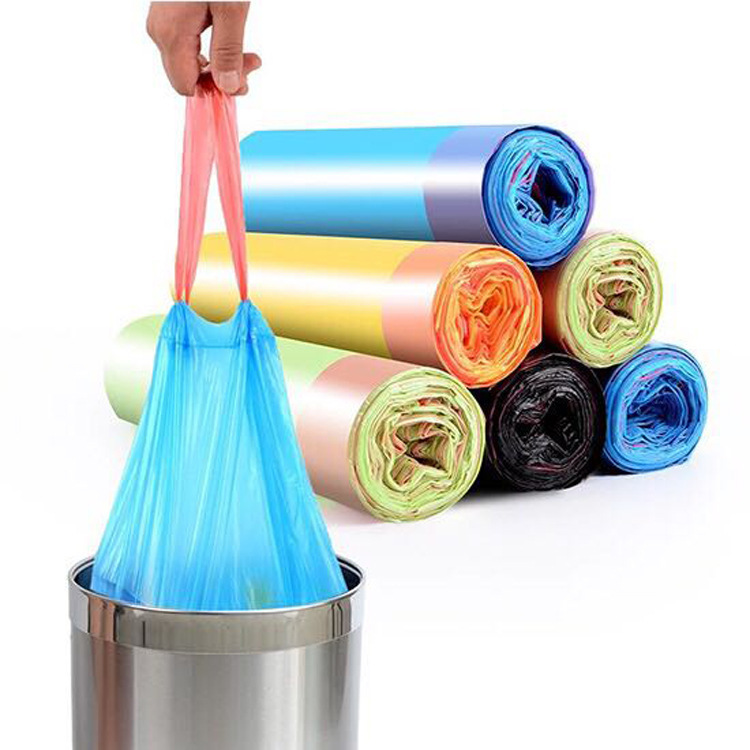 Drawstring garbage bag point break portable garbage bag automatic closing thick kitchen rope plastic bag wholesale