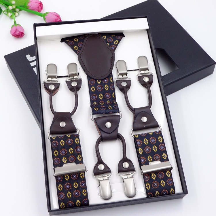 Picture of In stock, 2016 men's suspender suspenders business formal wear suspender 6-clip elastic suspender iek