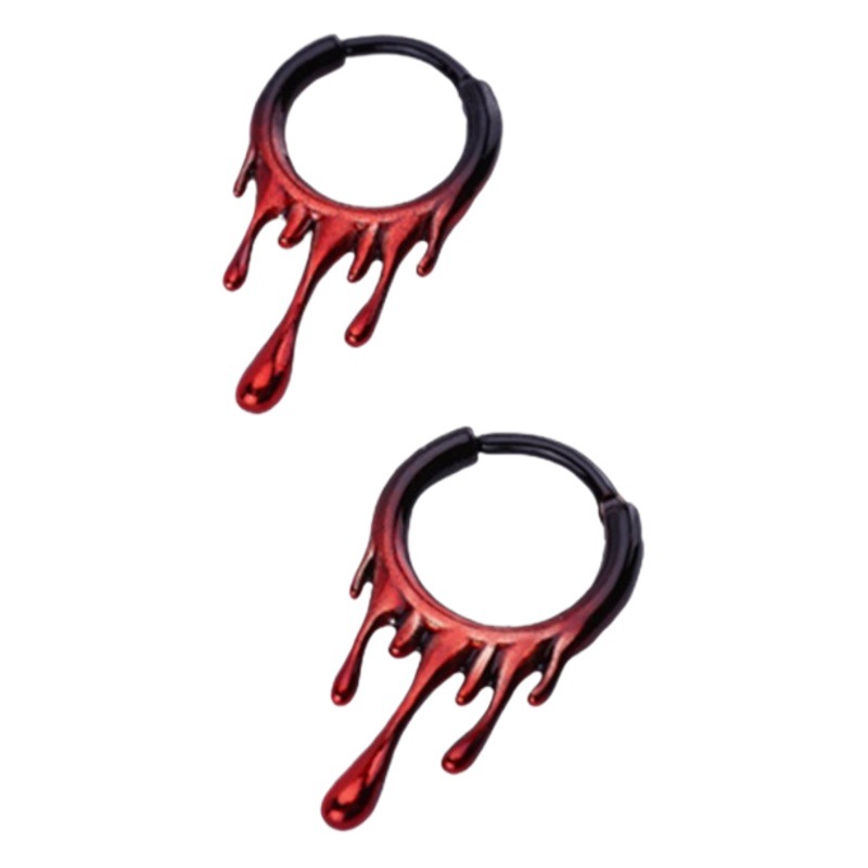 European and American cross-border hot sale design gradient color stainless steel lava irregular nose ring earrings nipple ring multi-purpose