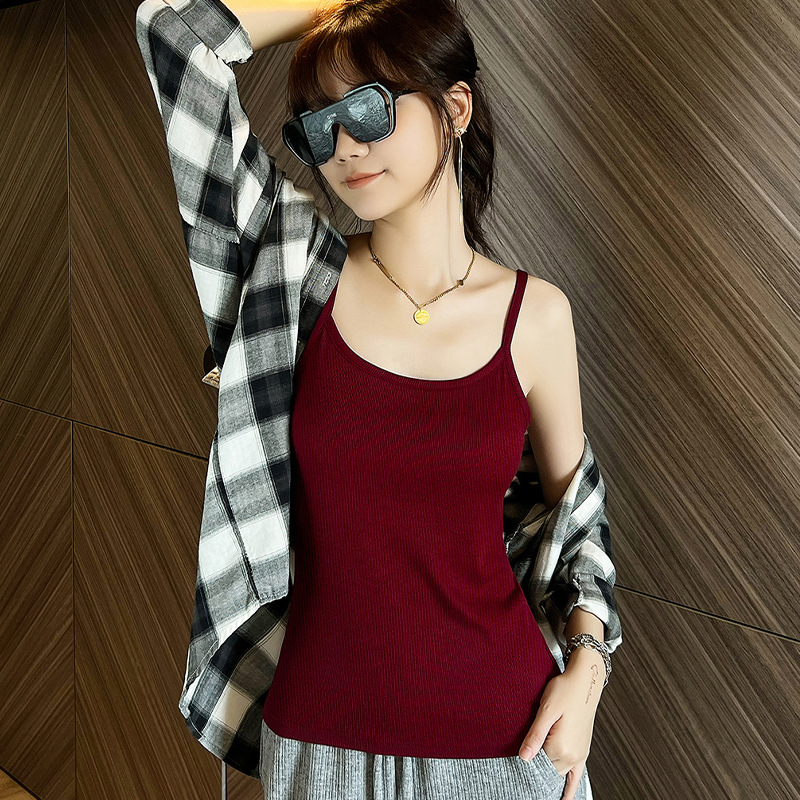Picture of Modal Cotton Small Camisole Women's Outer Wear Summer Inner Wear Beautiful Back Base Shirt Sleeveless Top Slim-fit All-match