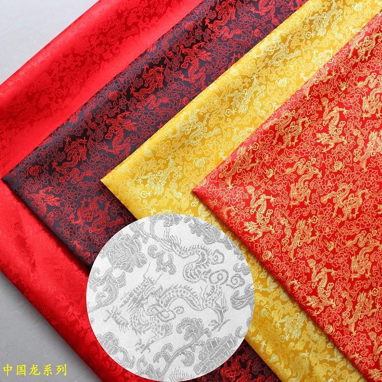 150cm Wide Packaging Box Gift Box Multicolor Chinese Dragon Pattern Jacquard Cloth Ancient Dress Small Dragon Brocade
