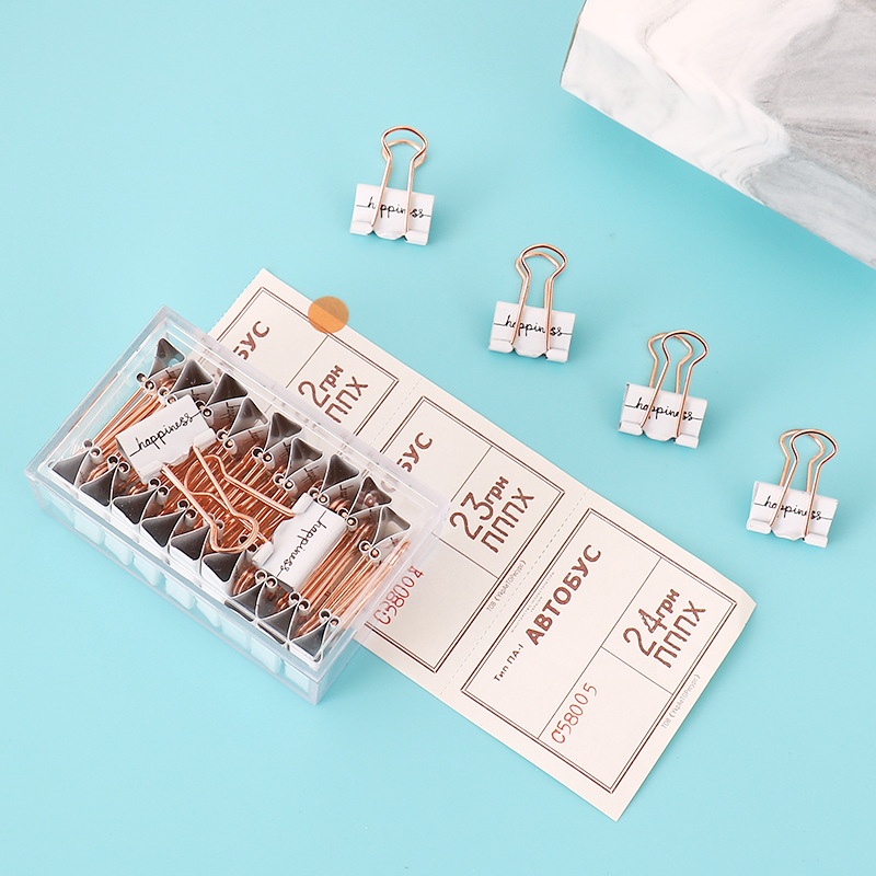 Cross-border creative 19mm dovetail clip white small long tail clip document binding storage stationery clip phoenix tail clip