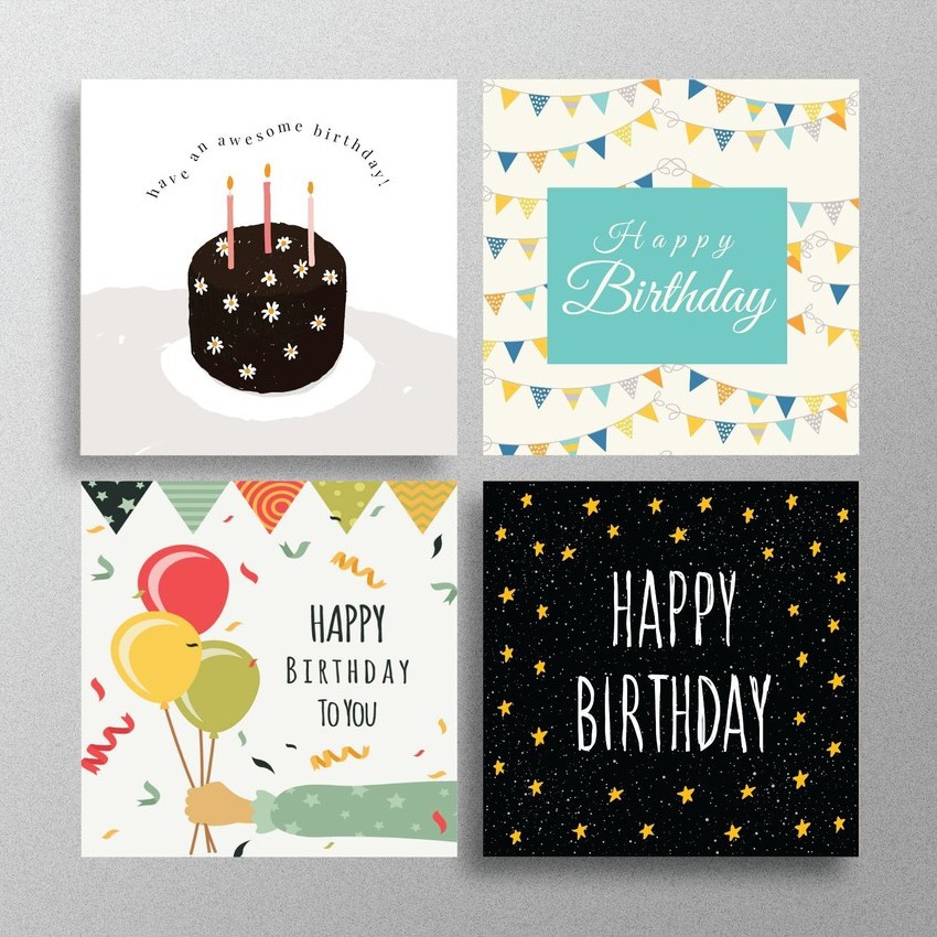 Picture of 30 Sheets/Pack Square Simple Thank You Cards Coated Paper Business Cards Gift Packaging Decorative Cards English Mini Thank You Cards