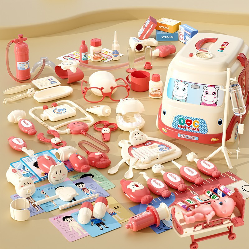 Picture of Children play small doctor toy suit boys and girls simulation play house injection medical kit to see a doctor baby gift