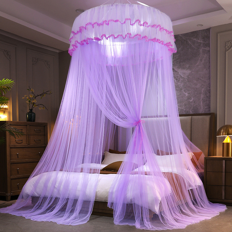Picture of Mosquito net installation-free ceiling dome encryption foldable tattoo home 1.5 meters 1.8 bed princess wind ceiling floor