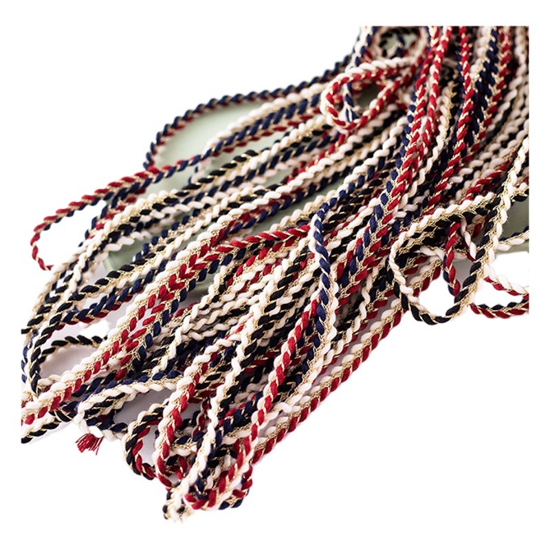 1cm wide small fragrant style woven elastic-free soft skin-sticking double color rope braid clothing luggage decorative webbing accessories