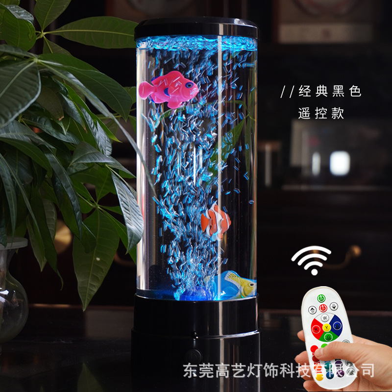Bubble Fish Amazon Export Artificial Led Colorful Bubble Fish Bubble Lamp Cross-Border Bedroom Atmosphere USB Jellyfish Night Light