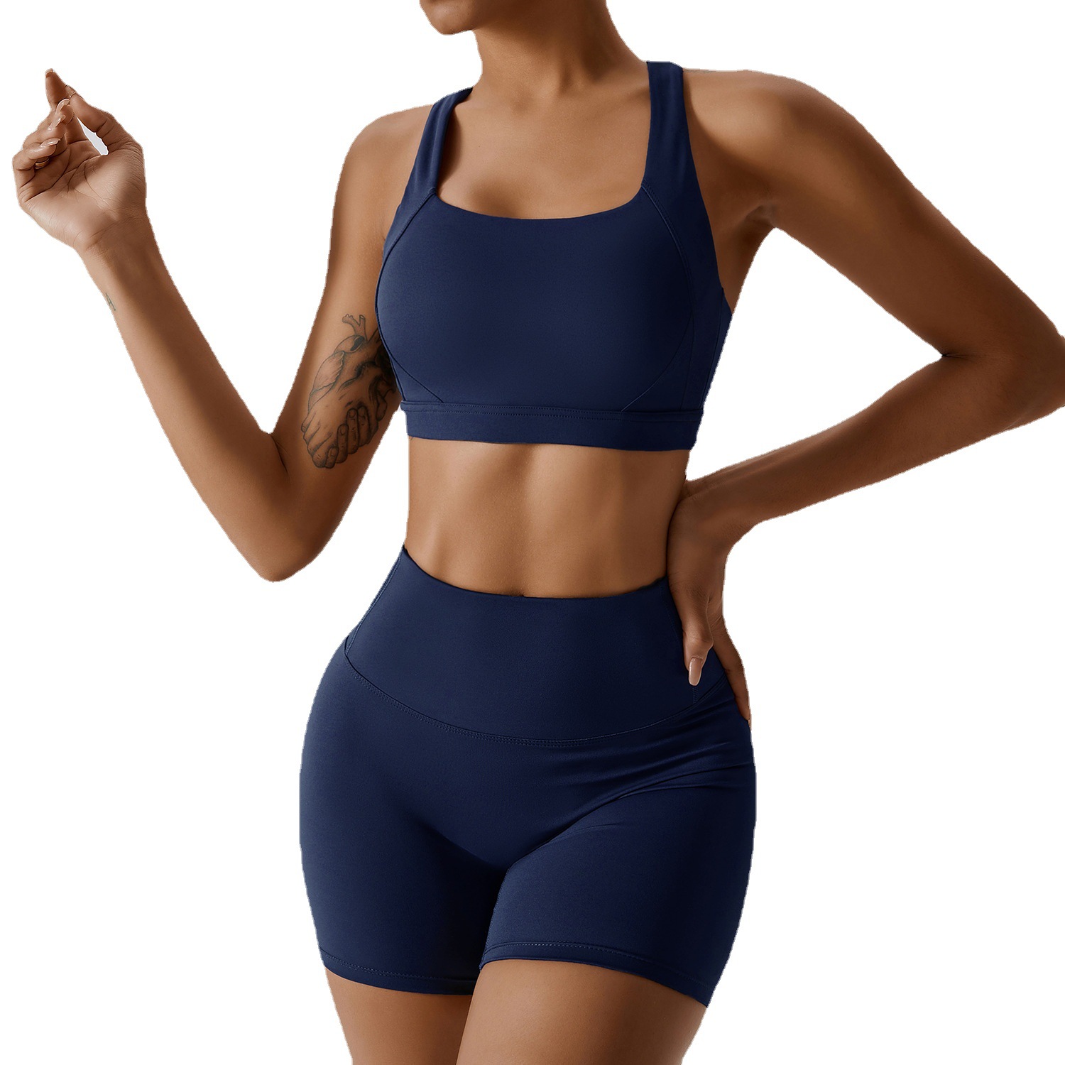 Picture of Spring Naked Sense Quick-drying Yoga Suit Women's Professional Gym Training Morning Run Sports Fitness Suit 8047