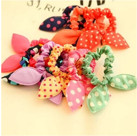 Picture of Wholesale Korean Style Rabbit Ears Hair Band Headband Bow Hair Band Polka Dot Rabbit Ears Hair Accessories 2 Yuan Store Jewelry Gifts