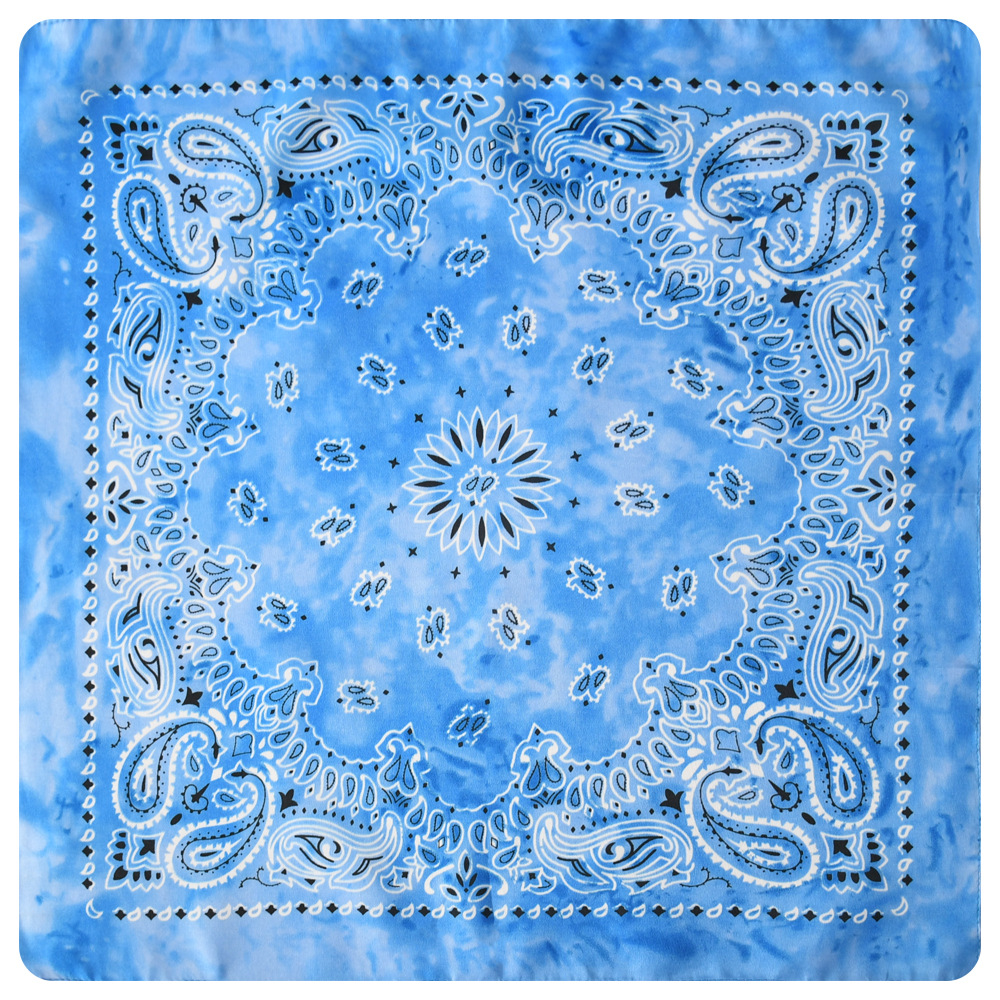 Picture of 54 * 54CM polyester tie-dyed cashew flower square scarf wholesale ameikaji bandana outdoor hip hop street dance headscarf