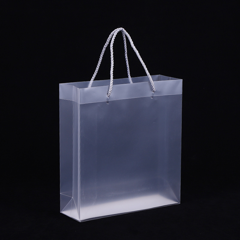 Picture of Frosted Pp Plastic Tote Bags in Stock Wholesale Manufacturer Custom Semi-Transparent Thanksgiving Gift Bags Customization